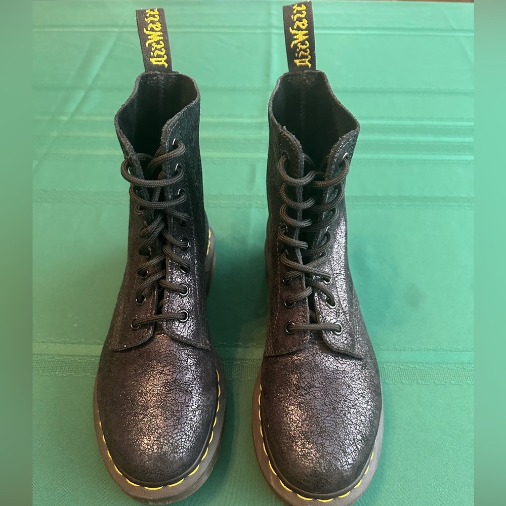 Dr. Martens 1460 Pascal Blue Glitter Lace-Up Boots